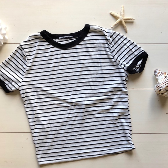 Brandy Melville Other - NWOT! Brandy Melville Dupe Black+White Ringer Tee